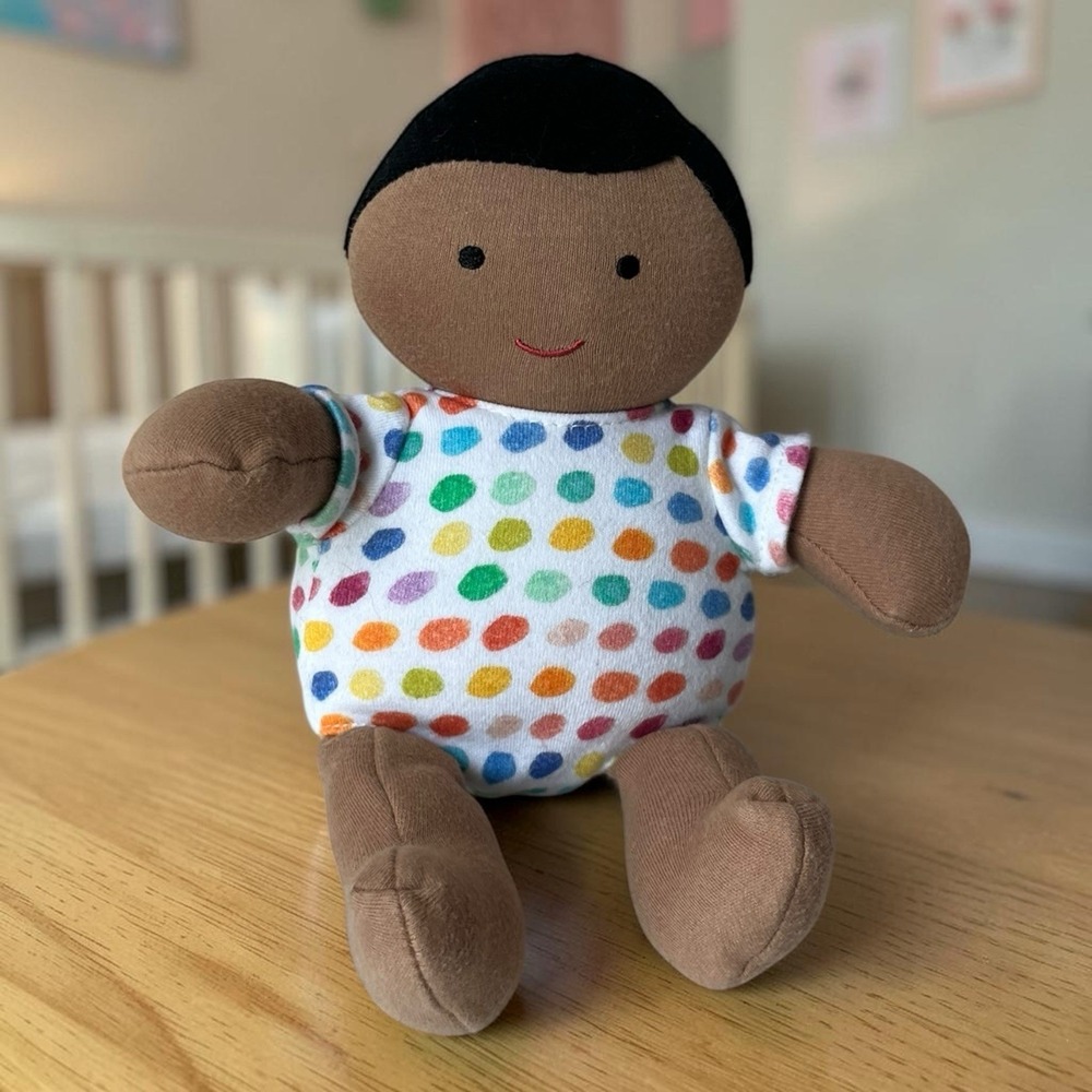Lovevery Organic Cotton Baby Doll Polka Outfit Soft Plush Toy Toddler Thinker